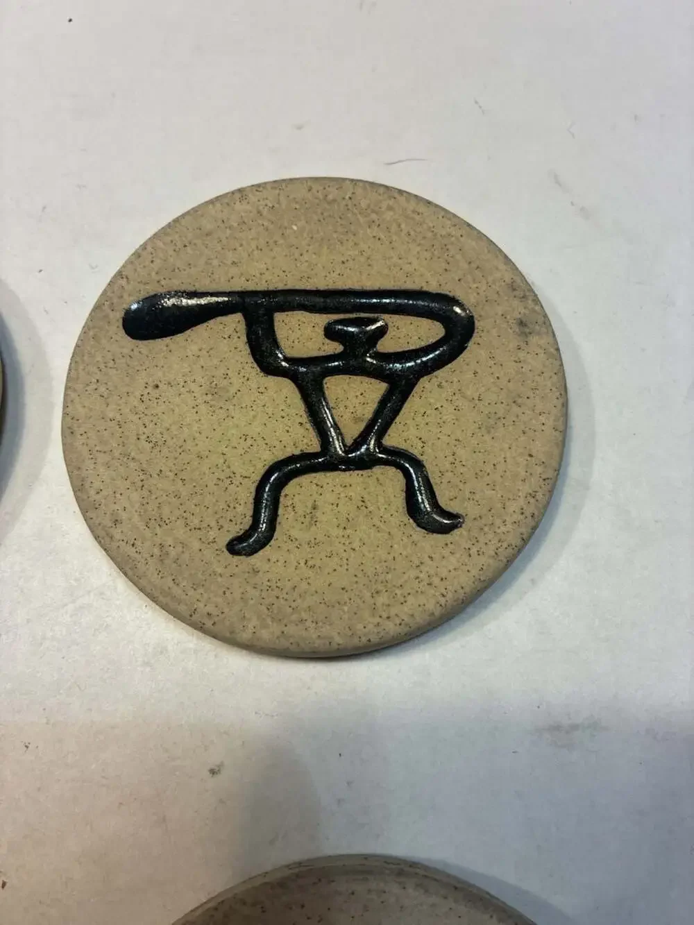Set of 4 Artisan Ceramic Petroglyph Coasters